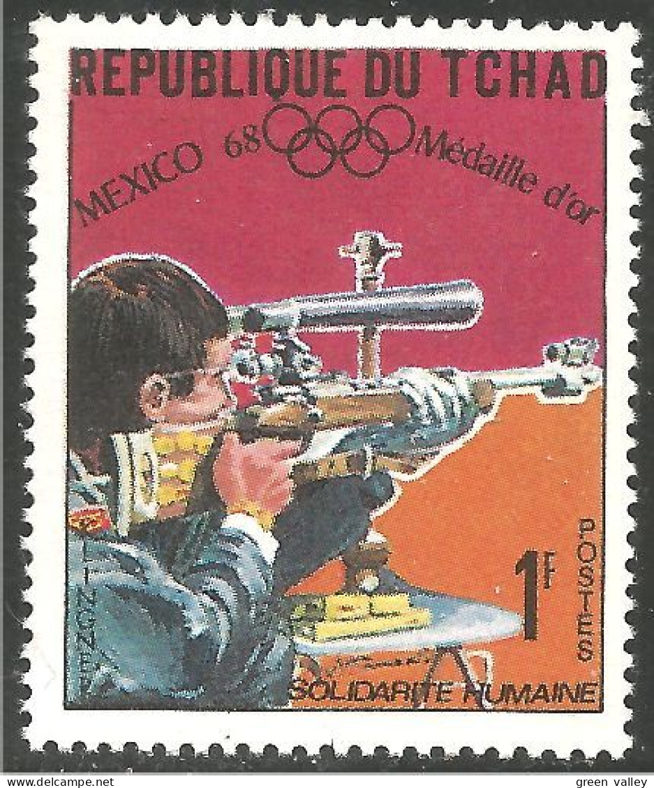 855 Tchad Tir Fusil Gun Shooting Mexico Olympiques 1968 MNH ** Neuf SC (TCD-40b) - Ete 1968: Mexico