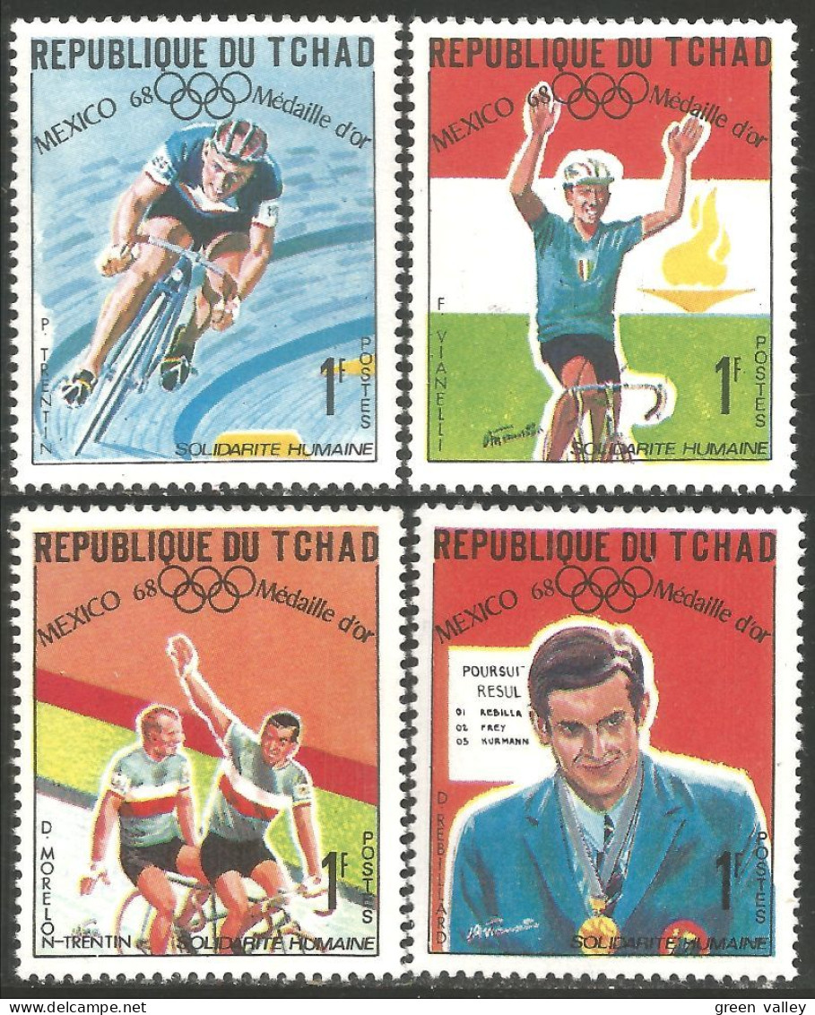 855 Tchad Cyclisme Bicycle Race Radrennen Ciclismo Mexico Olympiques 1968 MNH ** Neuf SC (TCD-37f) - Cycling