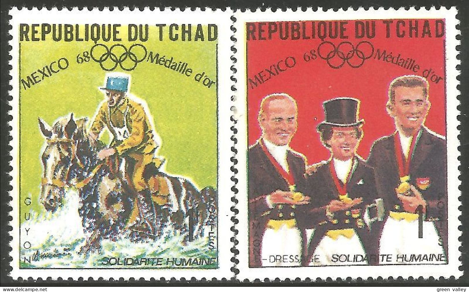 855 Tchad Horse Jumping Hippisme Mexico Olympiques 1968 MNH ** Neuf SC (TCD-38a) - Tschad (1960-...)