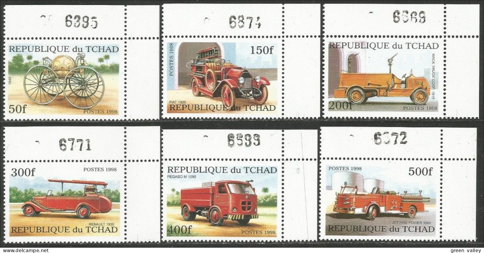 855 Tchad Numbered Pompier Pompiers Fire Firefighting Firefighter Incendie MNH ** Neuf SC (TCD-17) - Sapeurs-Pompiers