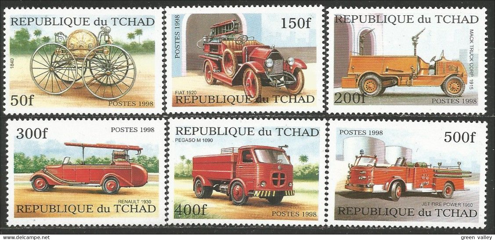 855 Tchad Pompier Pompiers Fire Firefighting Firefighter Firefighters Incendie Camion Truck MNH ** Neuf SC (TCD-16a) - Chad (1960-...)