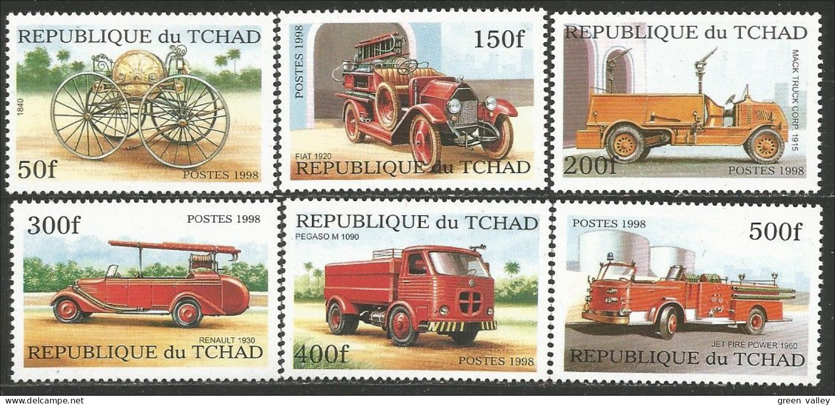 855 Tchad Pompier Pompiers Fire Firefighting Firefighter Firefighters Incendie Camion Truck MNH ** Neuf SC (TCD-16a) - Tschad (1960-...)