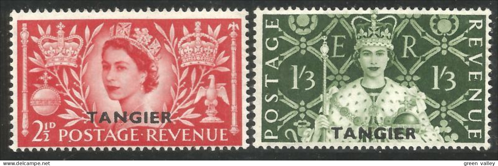 852 Tangier Elizabeth II 2d 1/3 Overprints MH * Neuf CH (TAN-7) - Morocco Agencies / Tangier (...-1958)