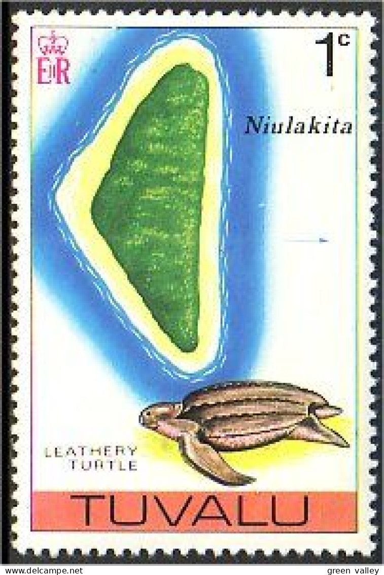 892 Tuvalu Tortue Turtle Carte Niulakita Map MNH ** Neuf SC (TUV-1b) - Schildpadden