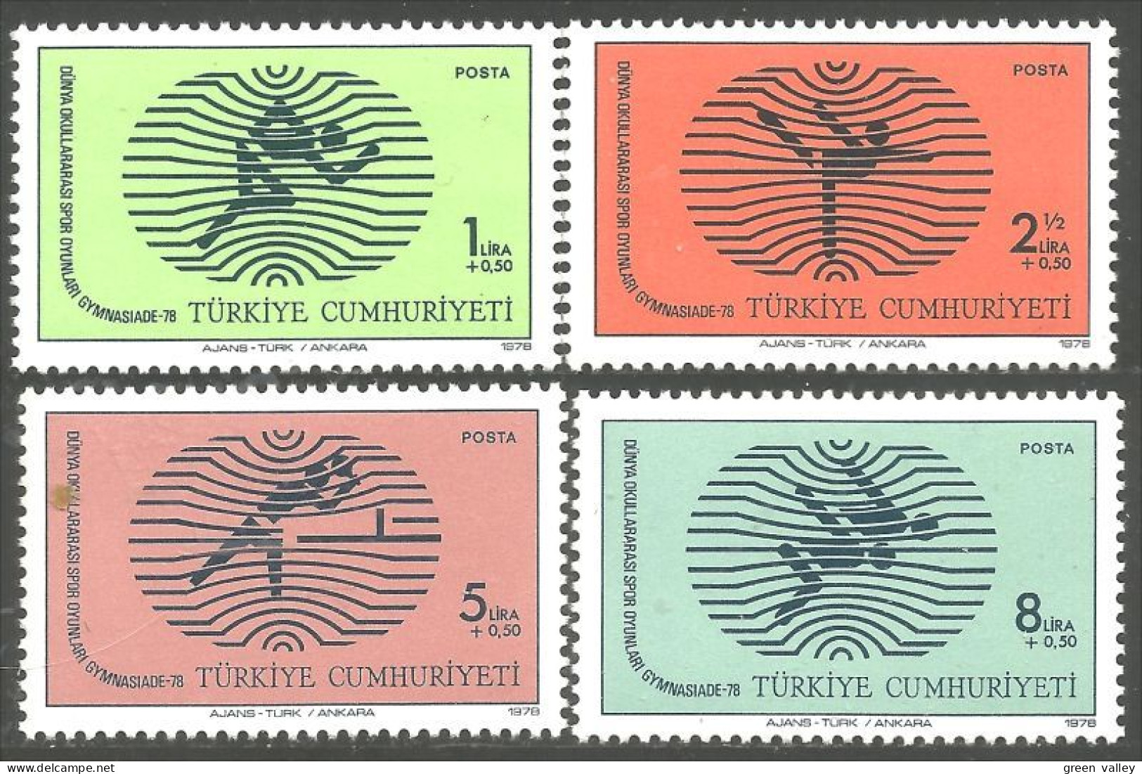 890 Turquie Gymnasiade 78 Running Table Tennis MNH ** Neuf SC (TUR-90b) - Tenis De Mesa