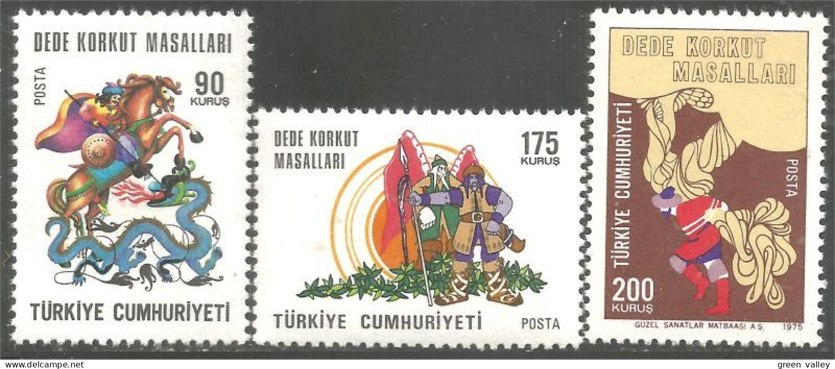 890 Turquie Chevalier Dragon Knight Cheval Horse Pferd MNH ** Neuf SC (TUR-80b) - Altri & Non Classificati