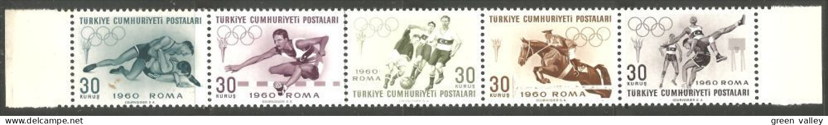 890 Turquie Olympiques Rome Olympics Se-tenant Folded MNH ** Neuf SC (TUR-70) - Nuovi