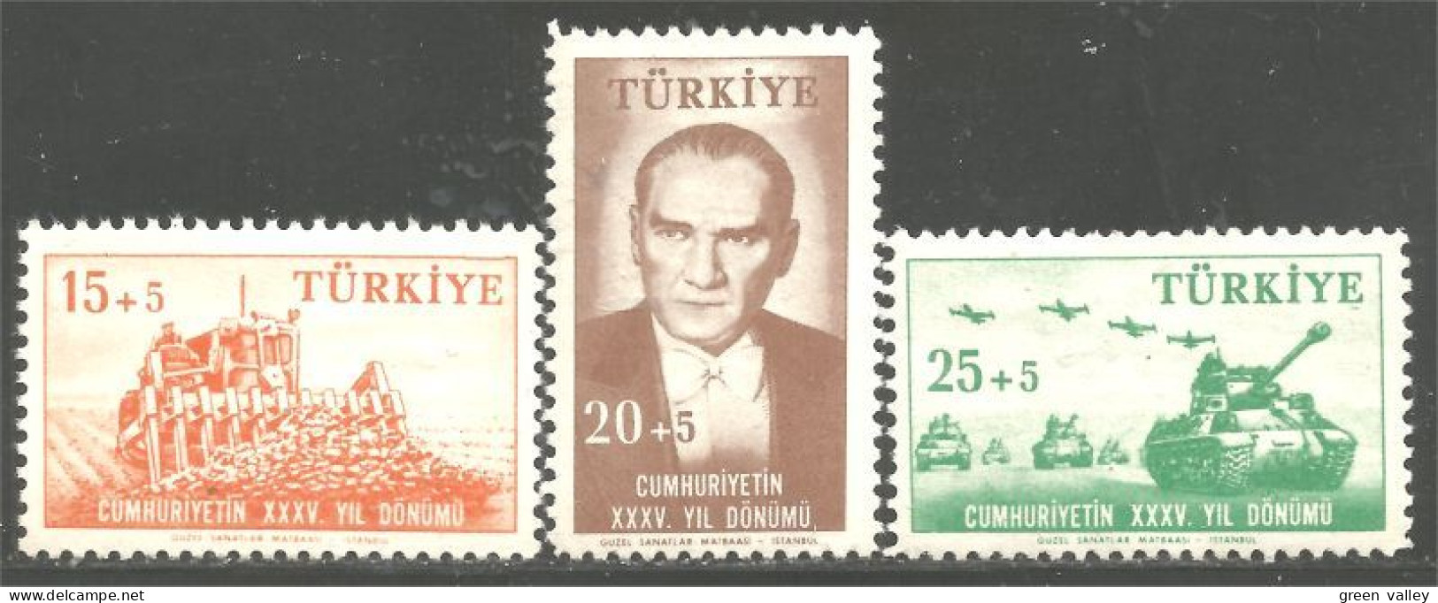 890 Turquie Avions Airplane Flugzeug Tanks Aero MH * Neuf CH (TUR-64) - Unused Stamps