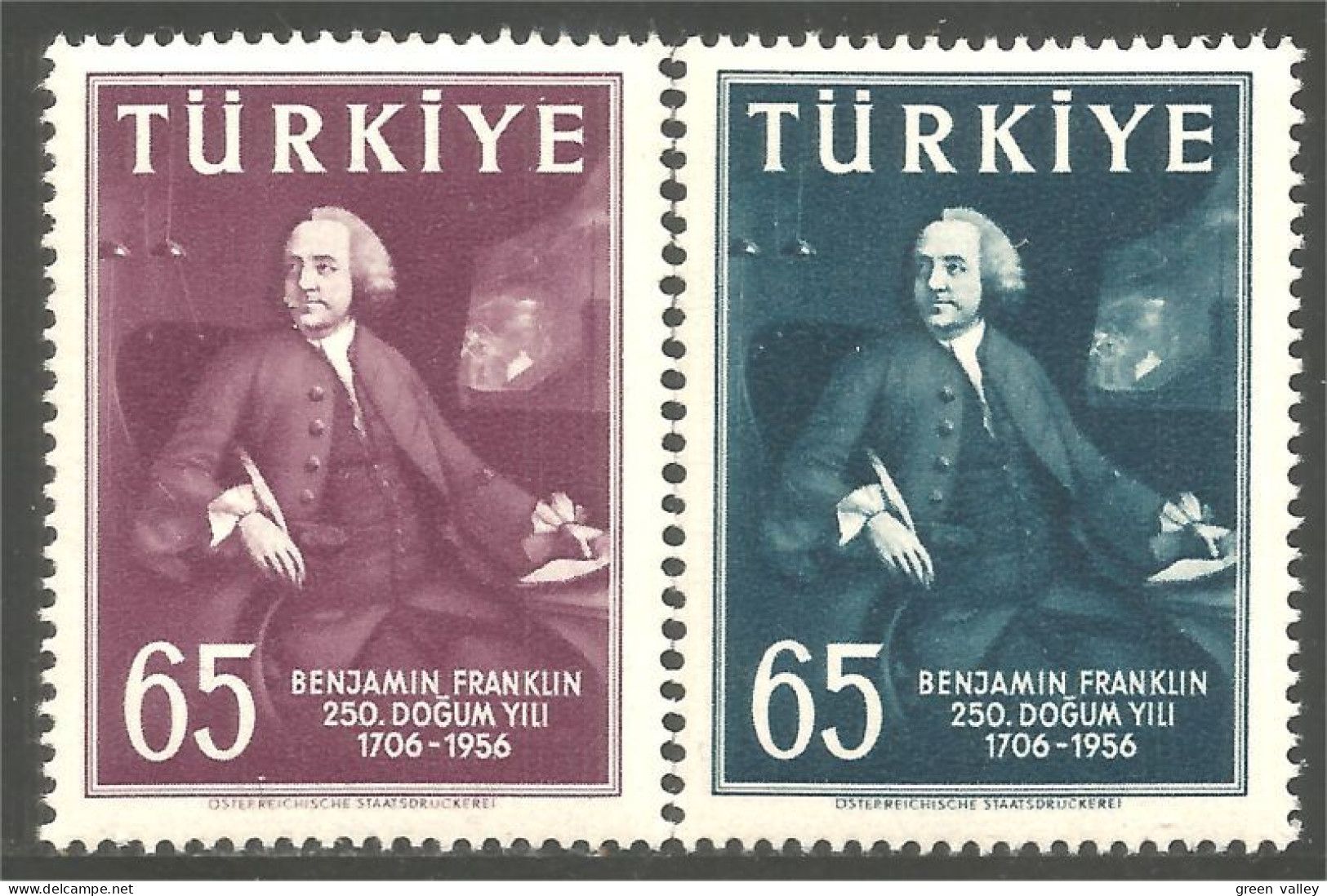 890 Turquie Benjamin Franklin MNH ** Neuf SC (TUR-67) - Fysica