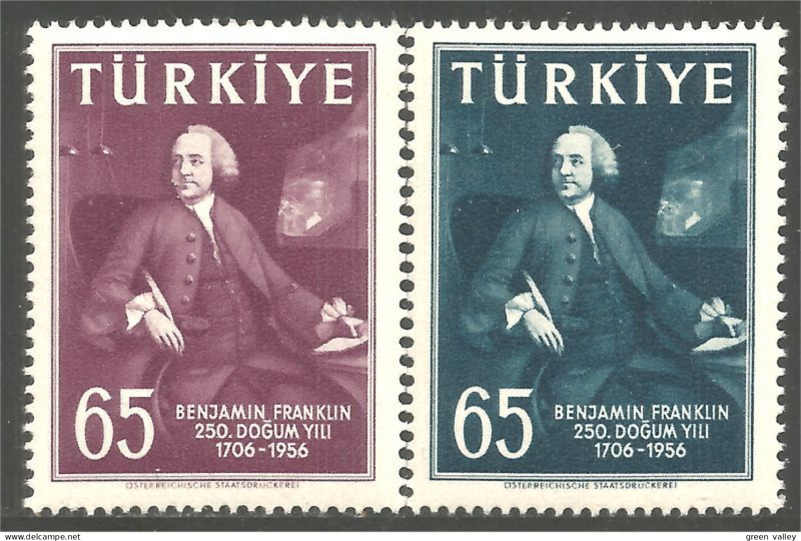 890 Turquie Benjamin Franklin MNH ** Neuf SC (TUR-67) - Fisica