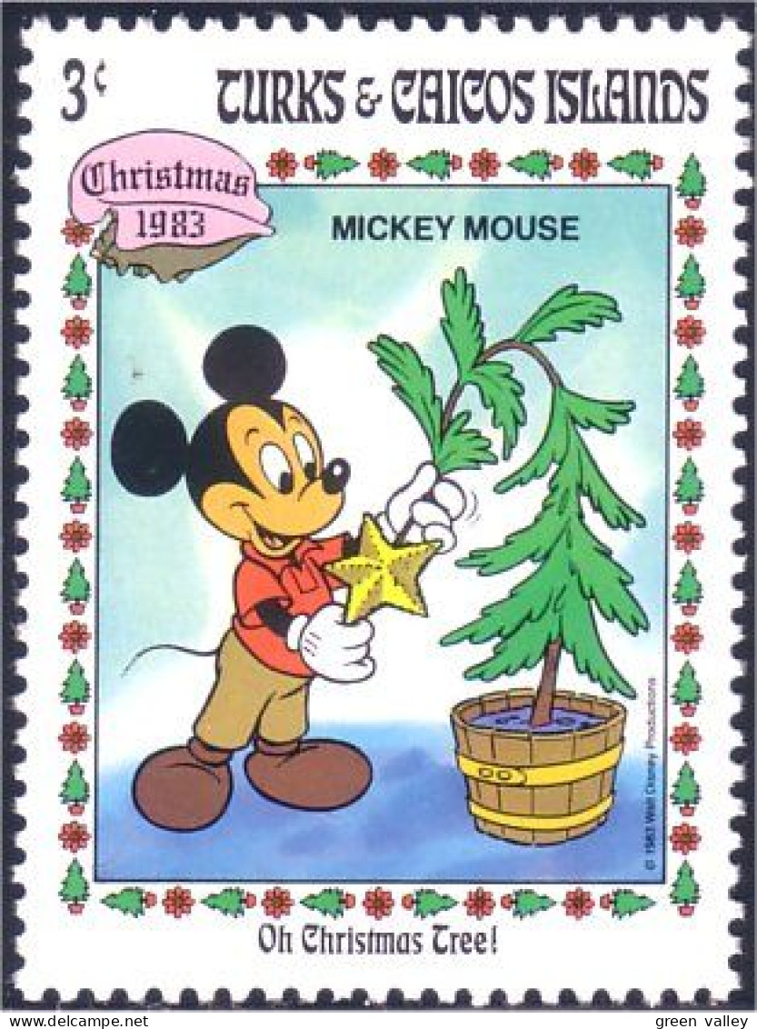 886 Caicos Sapin Noel Christmas Tree Mickey Etoile Star MNH ** Neuf SC (TUK-84b) - Christmas