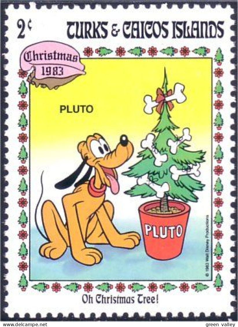 886 Turks Caicos Disney Sapin Noel Christmas Tree Pluto Os Bone MNH ** Neuf SC (TUK-82b) - Disney