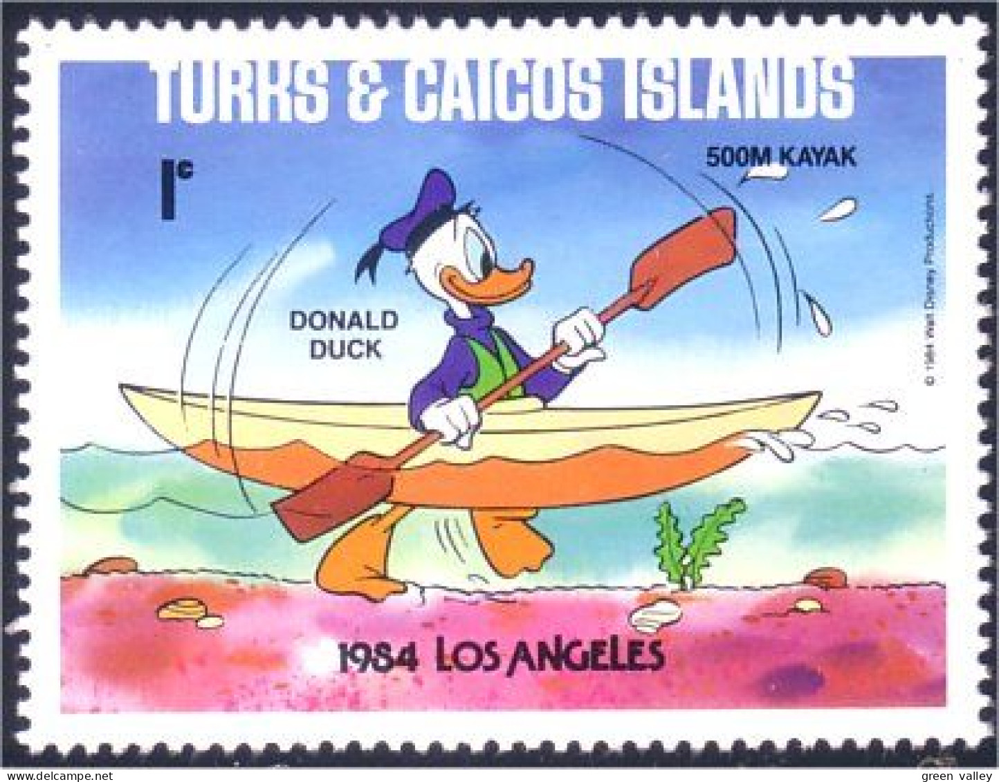 886 Turks Caicos Donald Kayak MNH ** Neuf SC (TUK-74c) - Canoa