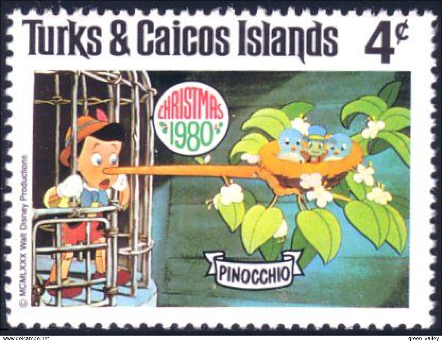 886 Turks Caicos Disney Pinocchio Jiminy Cricket MNH ** Neuf SC (TUK-65d) - Marionnetten