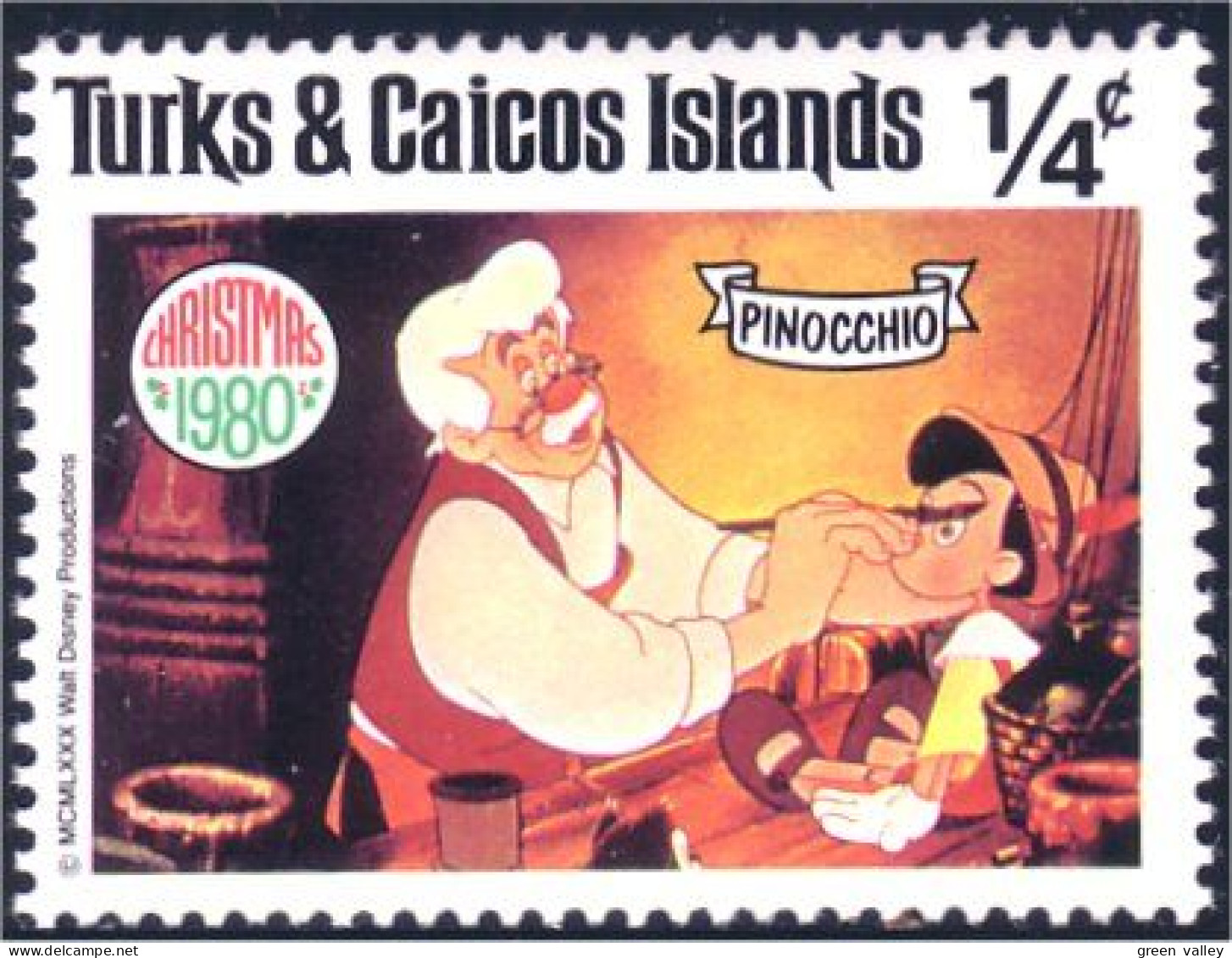 886 Turks Caicos Pinocchio Noel Christmas Geppetto MNH ** Neuf SC (TUK-60b) - Disney