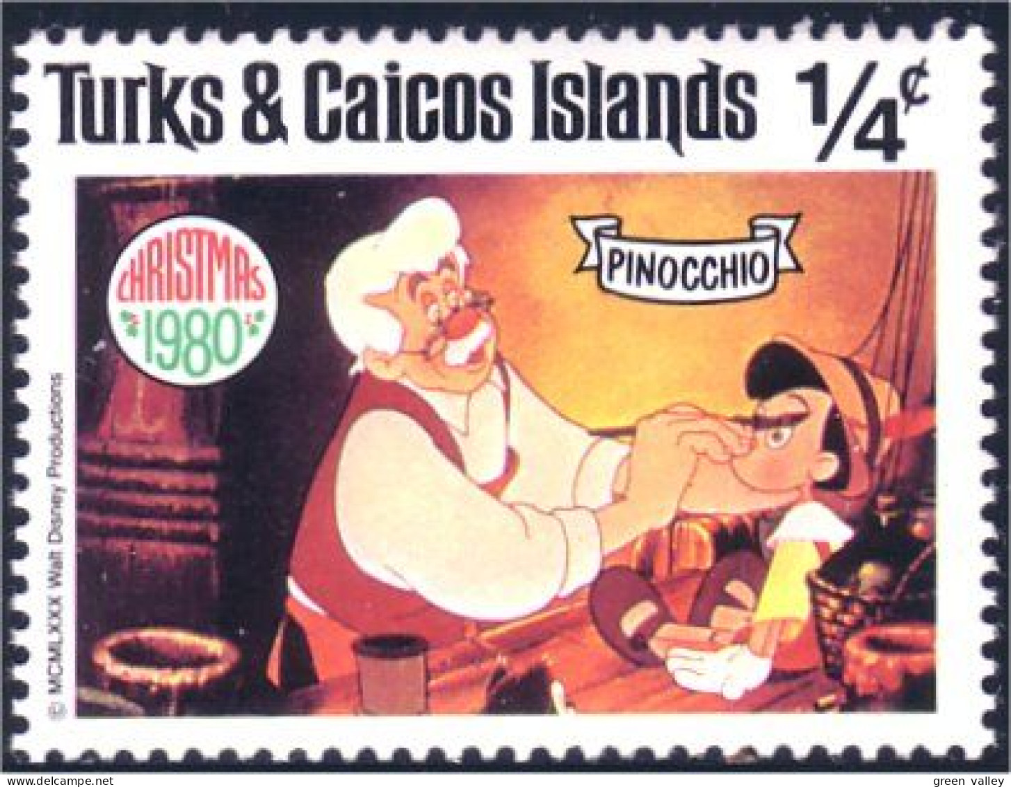 886 Turks Caicos Disney Pinocchio Noel Christmas Geppetto MNH ** Neuf SC (TUK-60a) - Turks & Caicos