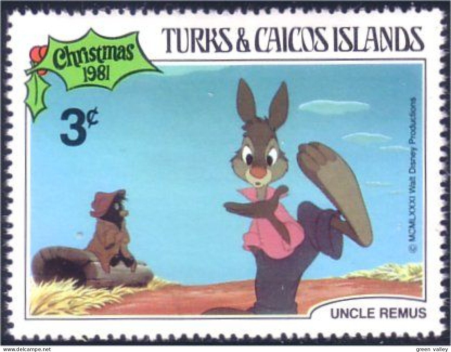886 Turks Caicos Disney Remus Noel Christmas Rabbit Lapin Ours Bear MNH ** Neuf SC (TUK-51a) - Turks- En Caicoseilanden