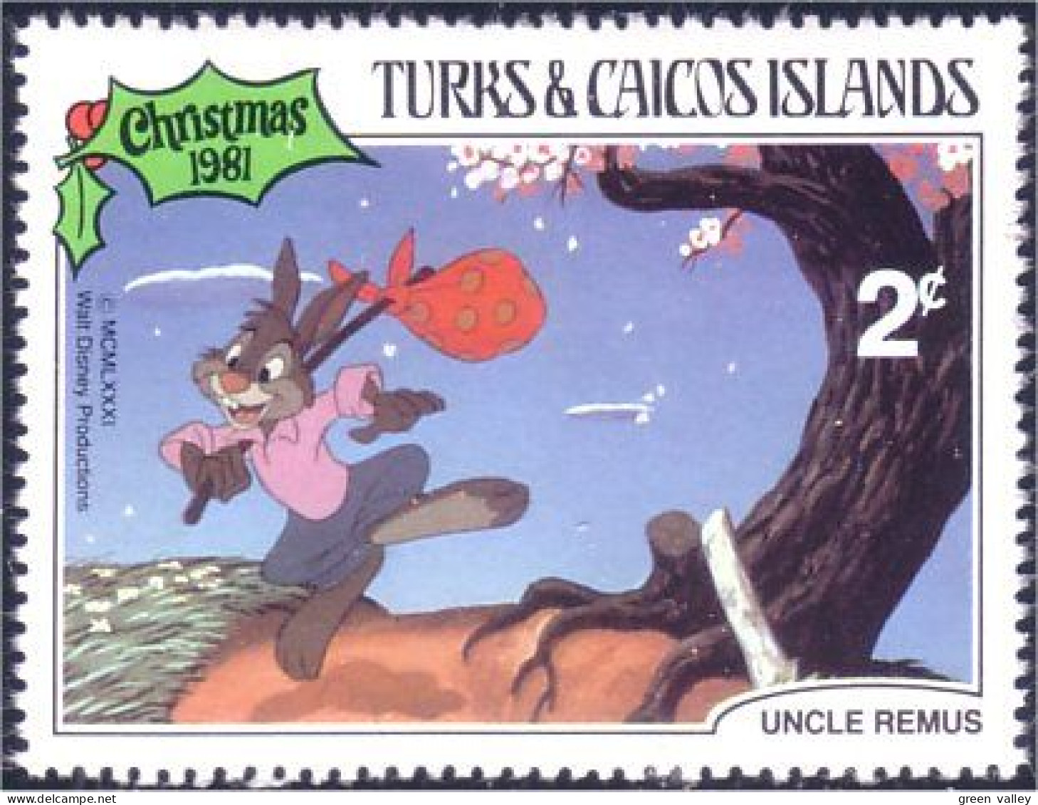 886 Turks Caicos Disney Remus Noel Christmas Rabbit Lapin MNH ** Neuf SC (TUK-50a) - Turks & Caicos