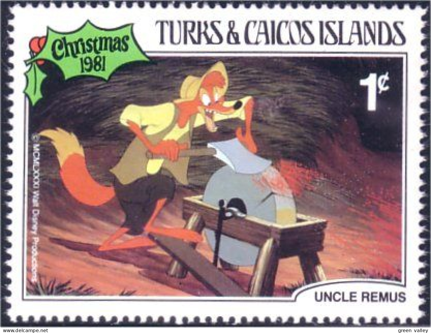 886 Turks Caicos Disney Remus Noel Christmas Fox Renard Fuchs MNH ** Neuf SC (TUK-49a) - Turcas Y Caicos