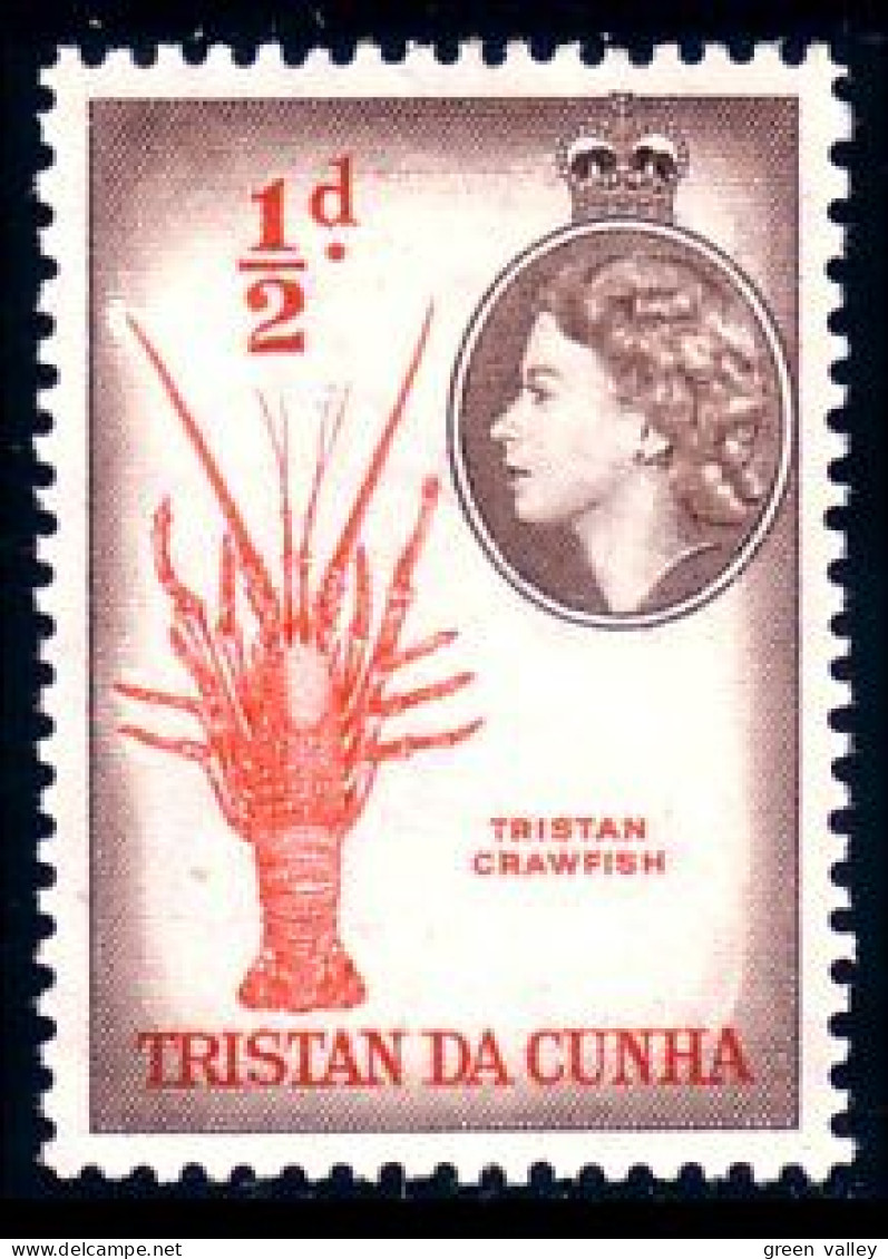 876 Tristan Da Cunha Crevette Shrimp VLH * Neuf Ch Légère (TDC-1) - Crustaceans