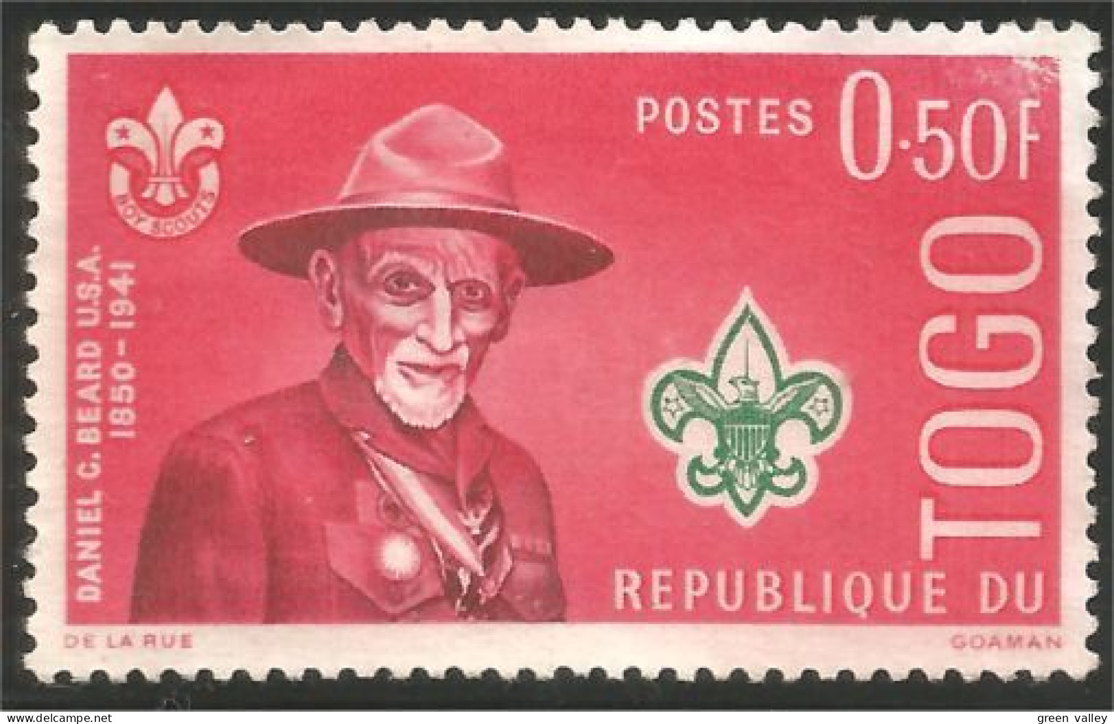 870 Togo Scout Scoutism Padpfinder Daniel Beard Sans Gomme (TGO-166b) - Used Stamps