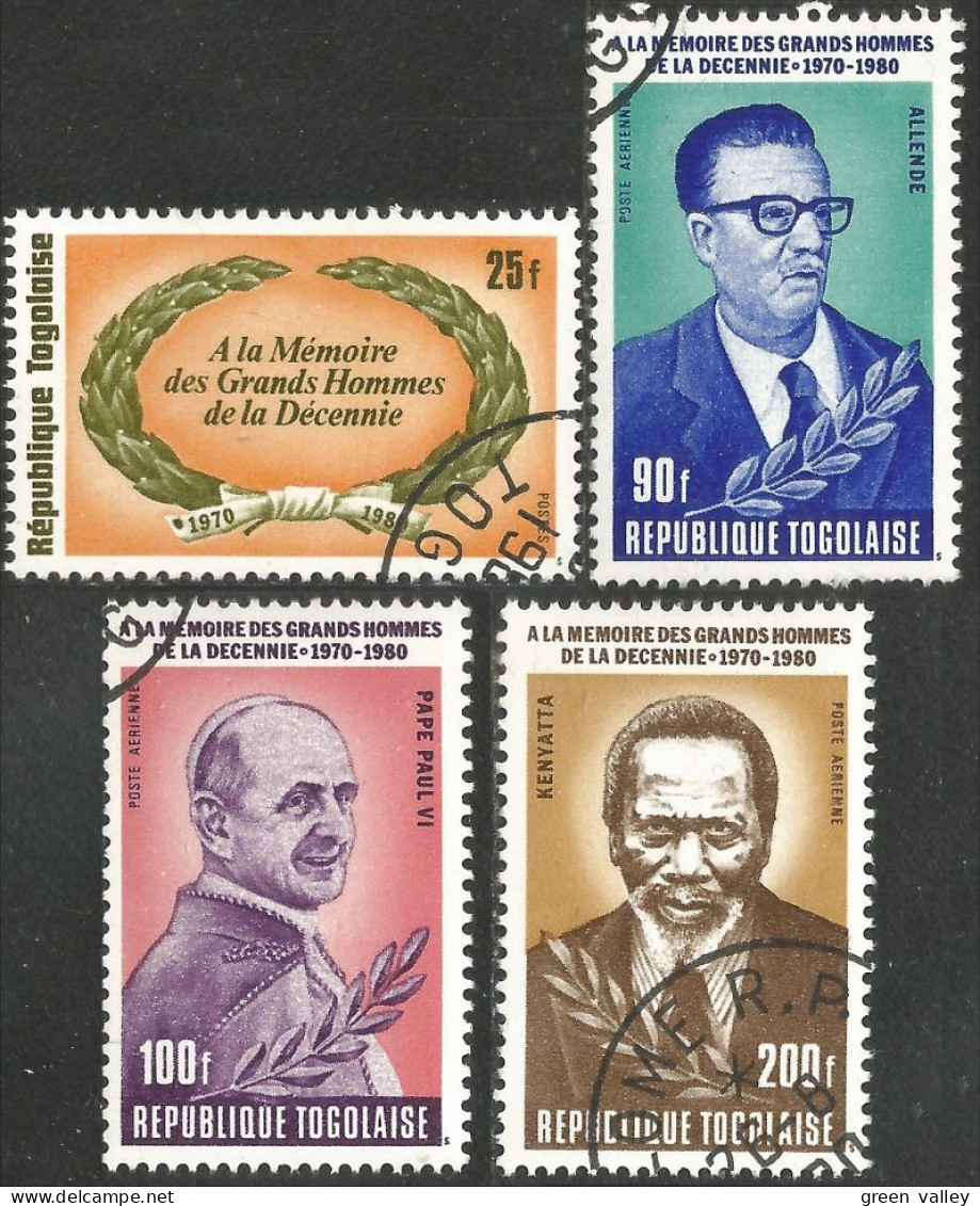 870 Togo Grands Hommes Great Men Salvador Allende Pope Paulus VI Pape Paul VI (TGO-159) - Togo (1960-...)