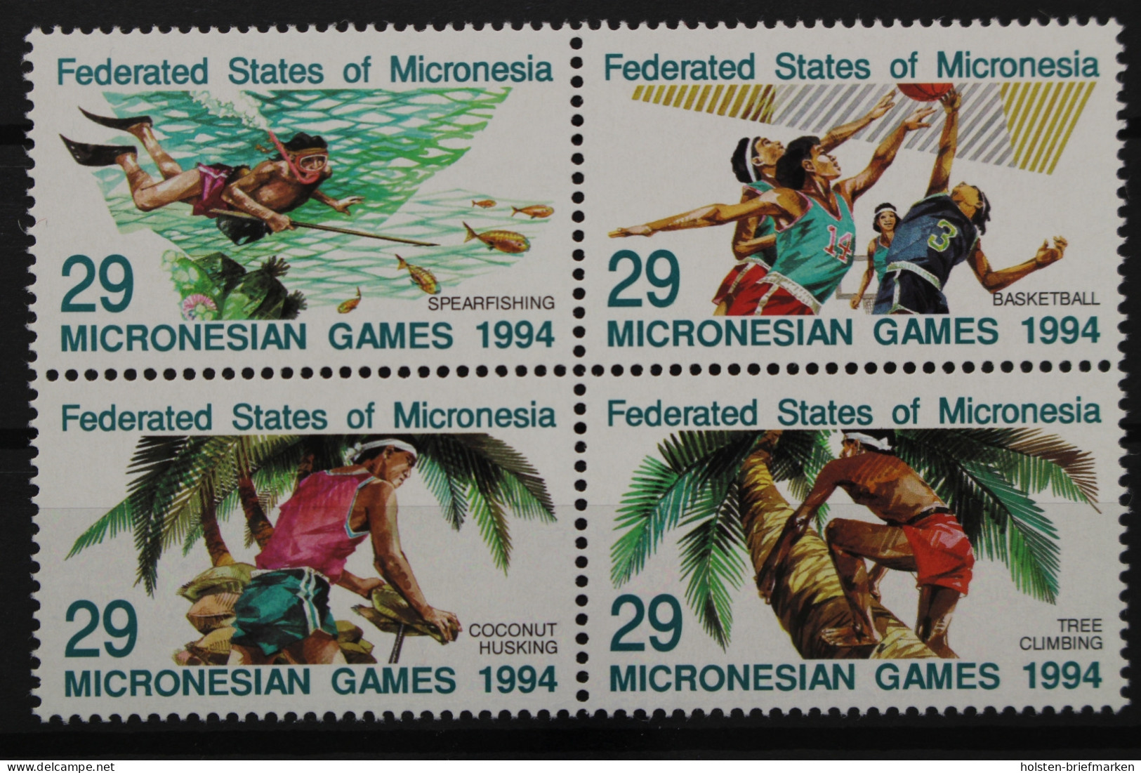 Mikronesien, MiNr. 352-355, Viererblock, Postfrisch - Micronesië