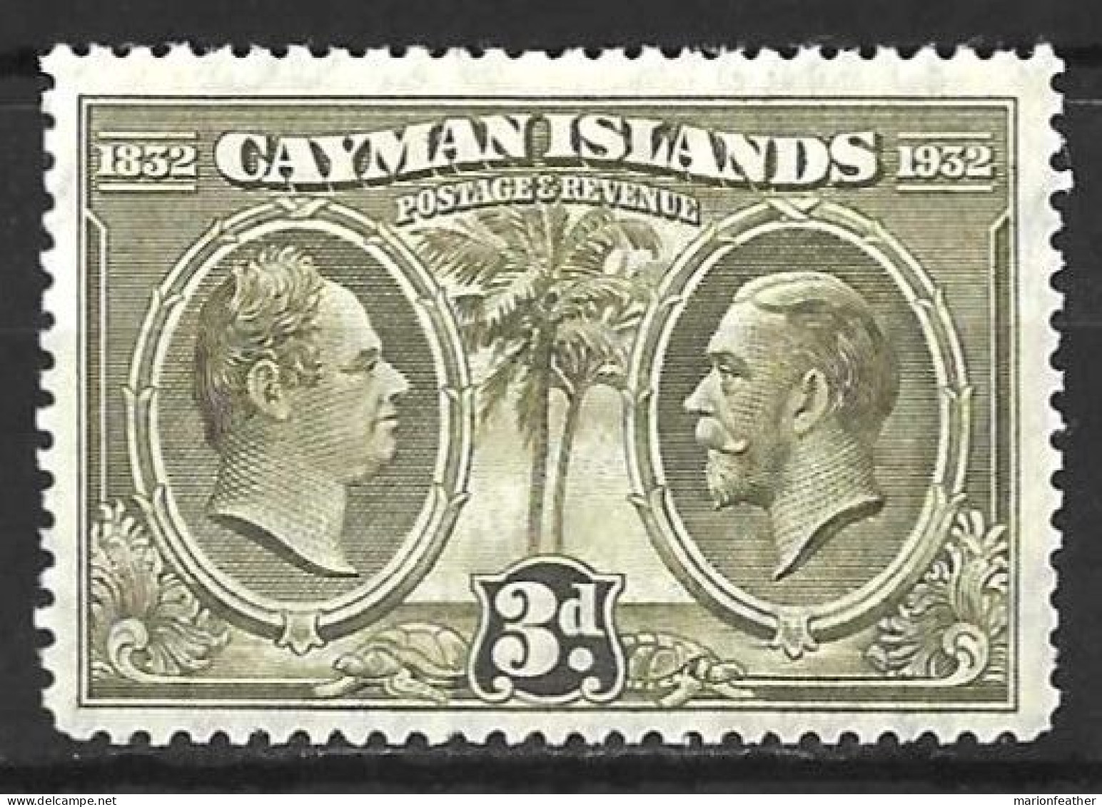 CAYMAN Is.....KING GEORGE V...(1910-36..)....." 1932.."......3d.......SG90..........MH... - Cayman Islands