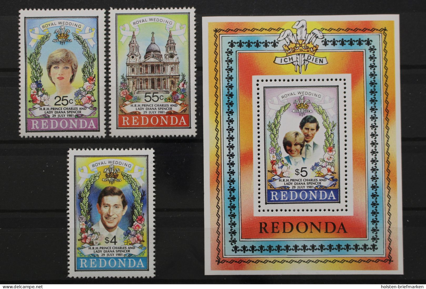 Redonda, MiNr. 72-74 + Block 11, Postfrisch - Antigua And Barbuda (1981-...)