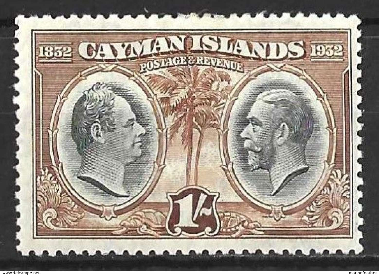 CAYMAN Is.....KING GEORGE V...(1910-36..).....1/-.......SG92.......(CAT.VAL.£17..)..........MH... - Iles Caïmans