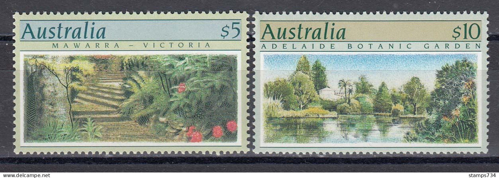 Australia 1989 - Botanic Gardens, 5, 10 A$, Mi-Nr. 1150, 1171, MNH** - Mint Stamps