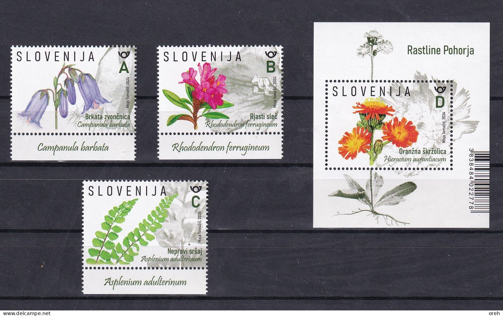 SLOVENIA 2024,FLORA,PLANTS OF THE POHORJE,BLOCK,,MNH - Slovenia