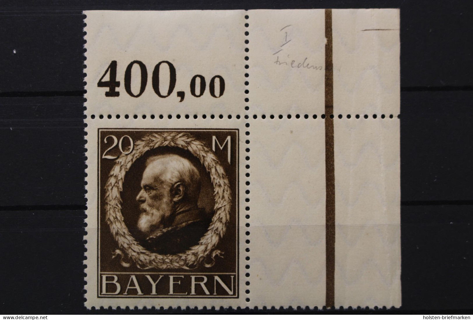 Bayern, MiNr. 109 I A, Ecke Rechts Oben, Postfrisch - Ungebraucht