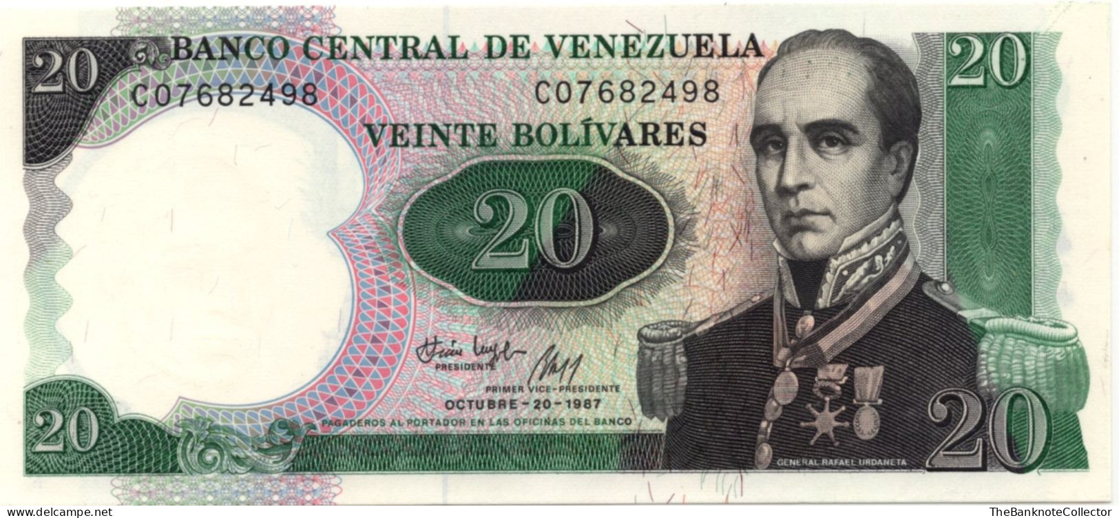 Venezuela 20 Bolivares 1987 Commemorative P-71 VF - Venezuela