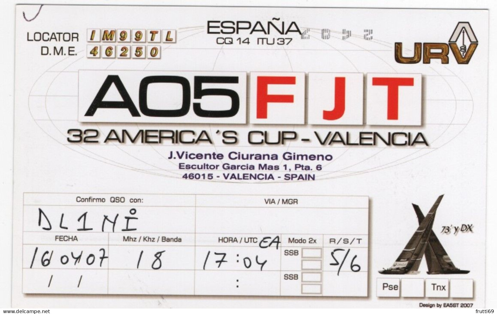 AK 211373 QSL - Spain - Valencia. - Amateurfunk