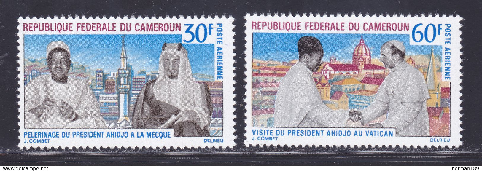 CAMEROUN AERIENS N°  108 & 109 ** MNH Neufs Sans Charnière, TB (D7743) Voyages Du Président Ahidjo - 1968 - Kamerun (1960-...)