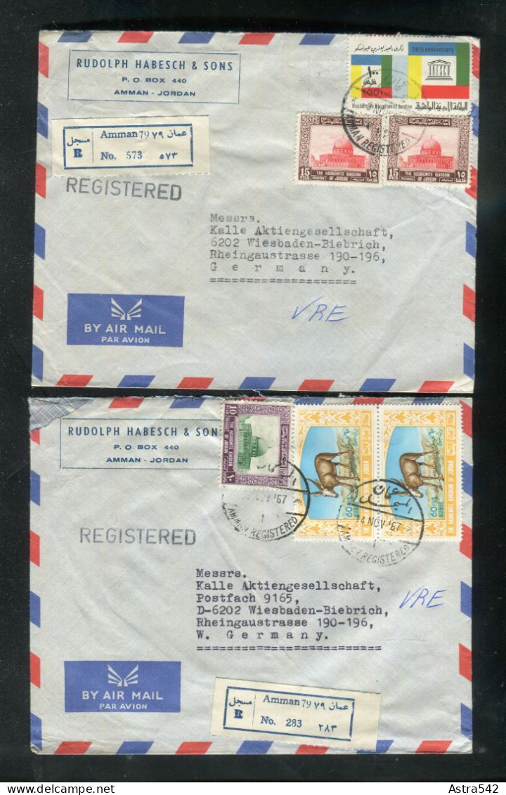 "JORDANIEN" 1967, 2 Reco-/Lupo-Briefe Ex Amman Nach Deutschland (A0191) - Jordanien