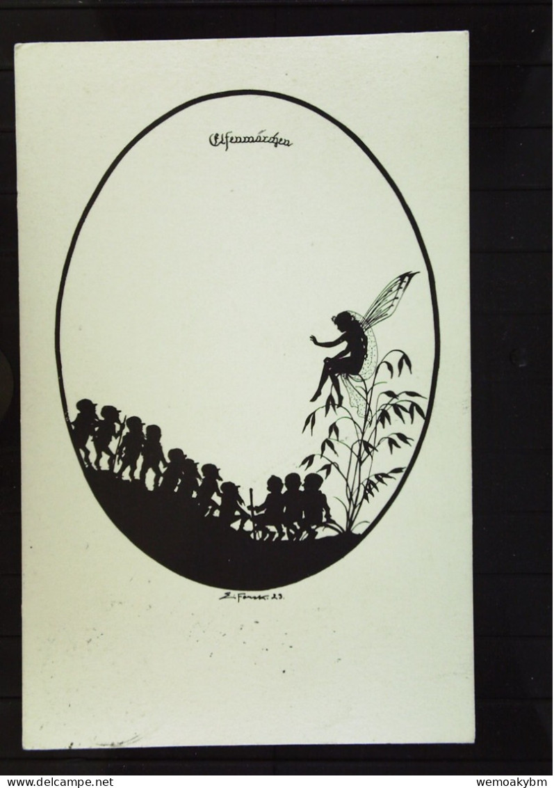 DR: Ansichtskarte - Scherenschnitt - "Elfenmärchen" Von E. Forck Aus ESSLINGEN Vom 1.6.1931 Nach Geislingen - Silhouettes