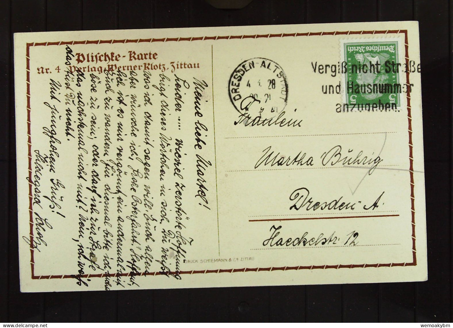 DR: Ansichtskarte - Scherenschnitt - "Glöckchen Die Also Klingen ..." Von Plischke Aus DRESDEN Vom 4.4.1928 - Scherenschnitt - Silhouette