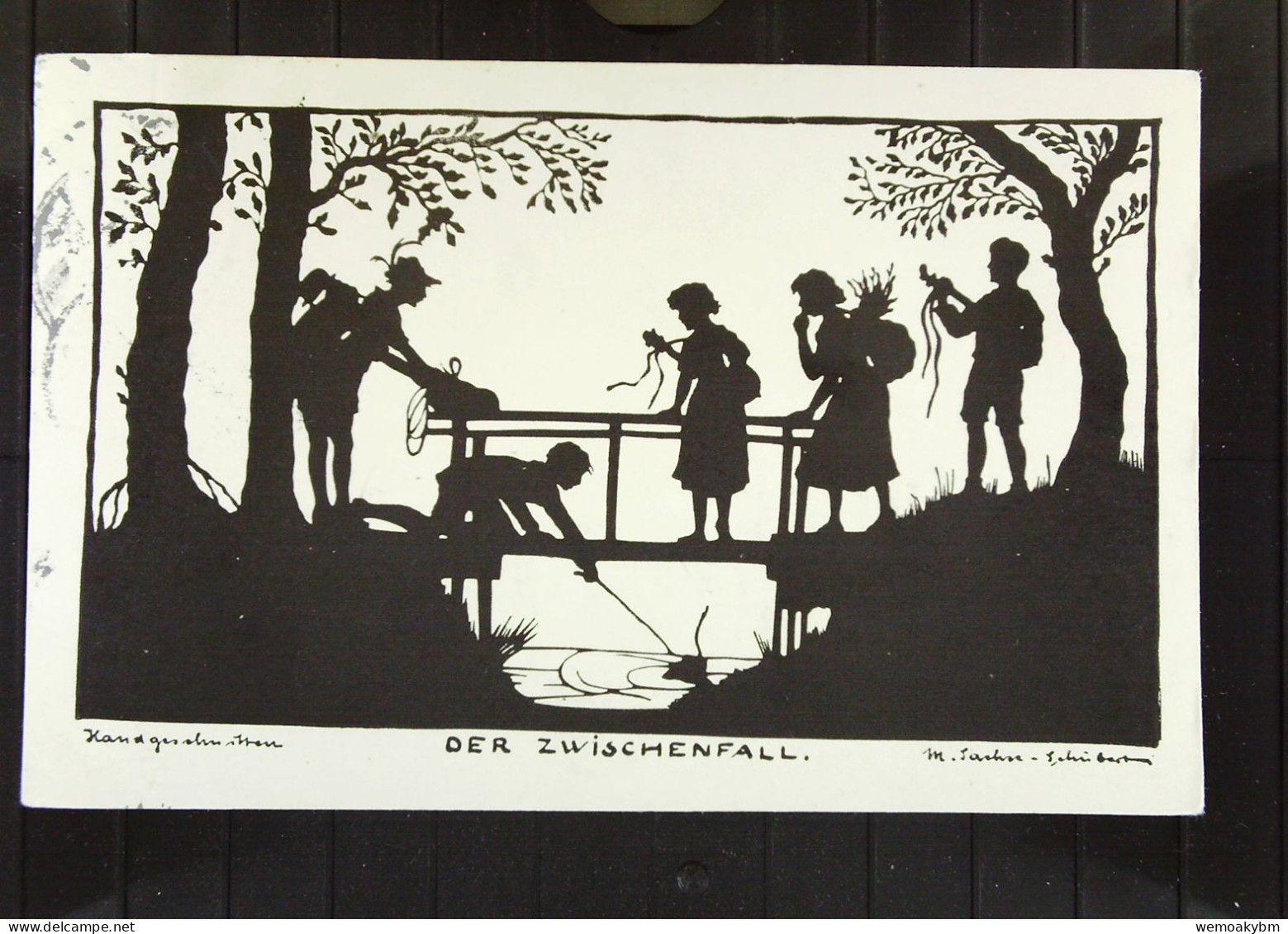 DR: Ansichtskarte - Scherenschnitt - "Der Zwischenfall" Von M. Sacher-Schubert Vom 2:3.1935 NACH AUGSBURG - Scherenschnitt - Silhouette