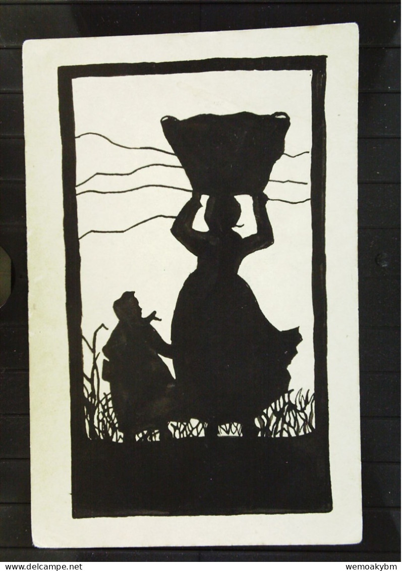 DR: Ansichtskarte - Scherenschnitt - "Mutter Mit Kind"  Vom7.6.1920 - Scherenschnitt - Silhouette