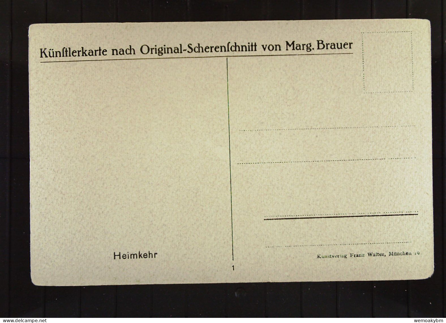 DR: Ansichtskarte - Scherenschnitt "Heimkehr Des Schnitter" Künstlerkarte Von Marg. Bauer - Scherenschnitt - Silhouette