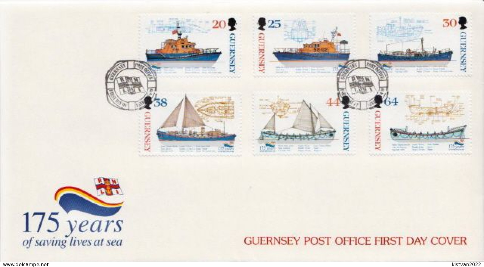 Guernsey Set On FDC - Schiffe