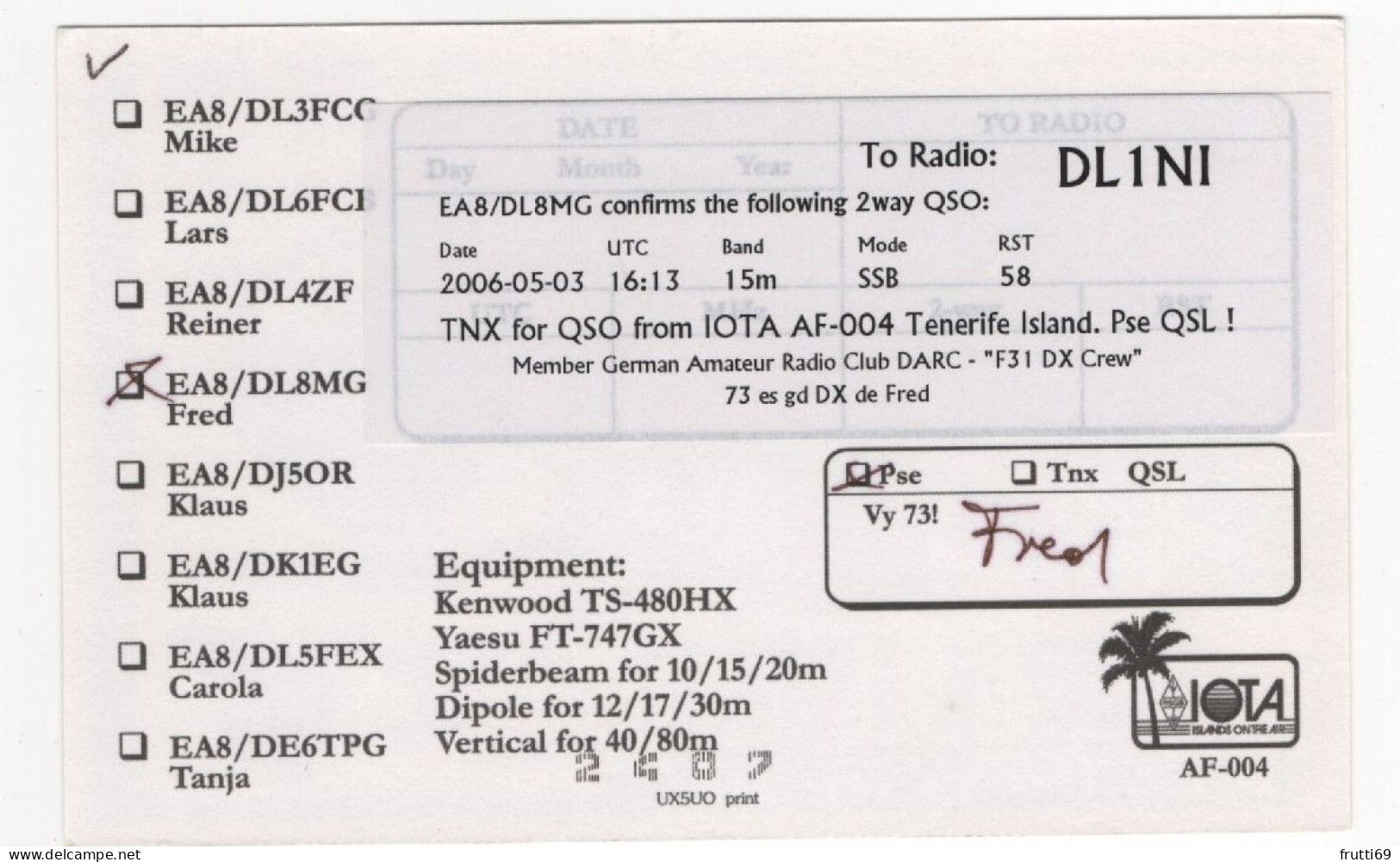 AK 211387 QSL - Spain - Tenerife - Amateurfunk