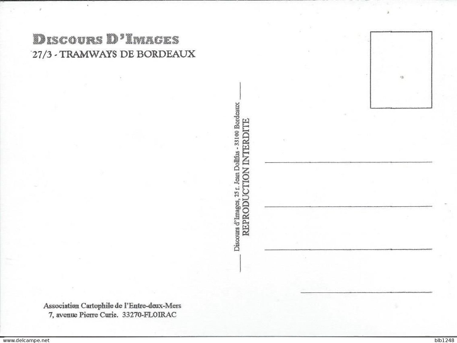 Bourses & Salons De Collections 27/3 Tramways De Bordeaux Association Cartophile Floirac - Beursen Voor Verzamellars