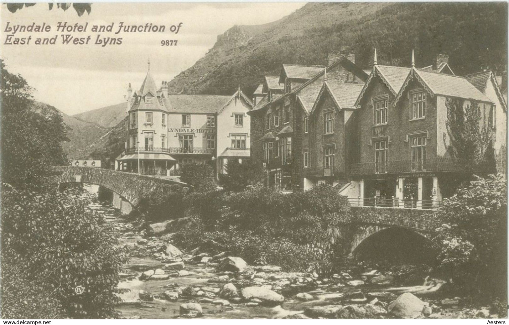 Lynmouth; Lyndale Hotel And Junction Of East And West Lyns - Not Circulated. (Valentines) - Lynmouth & Lynton