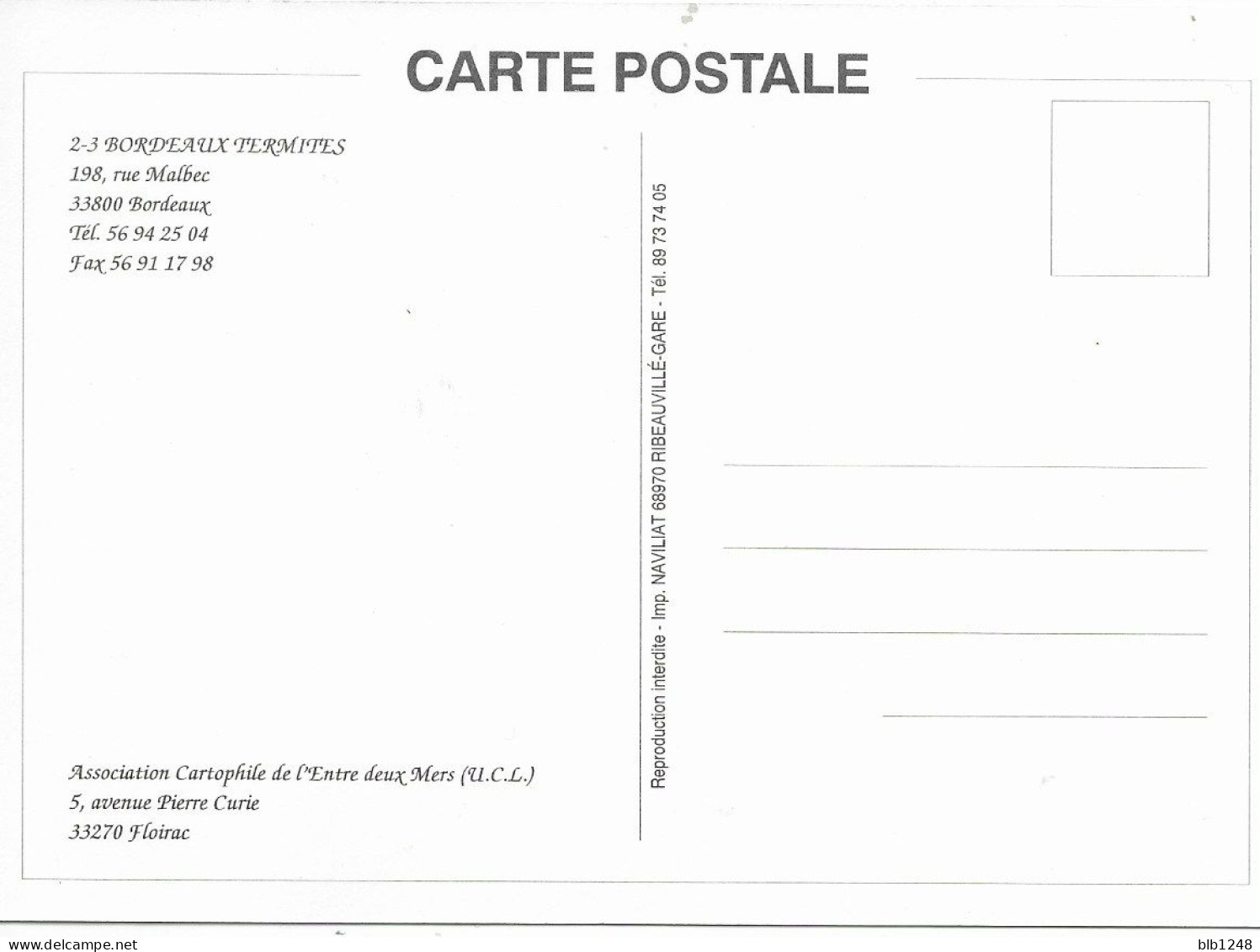 Bourses & Salons De Collections  8eme Salon De La Carte Postale Floirac 1995 Bordeaux Termites - Beursen Voor Verzamellars