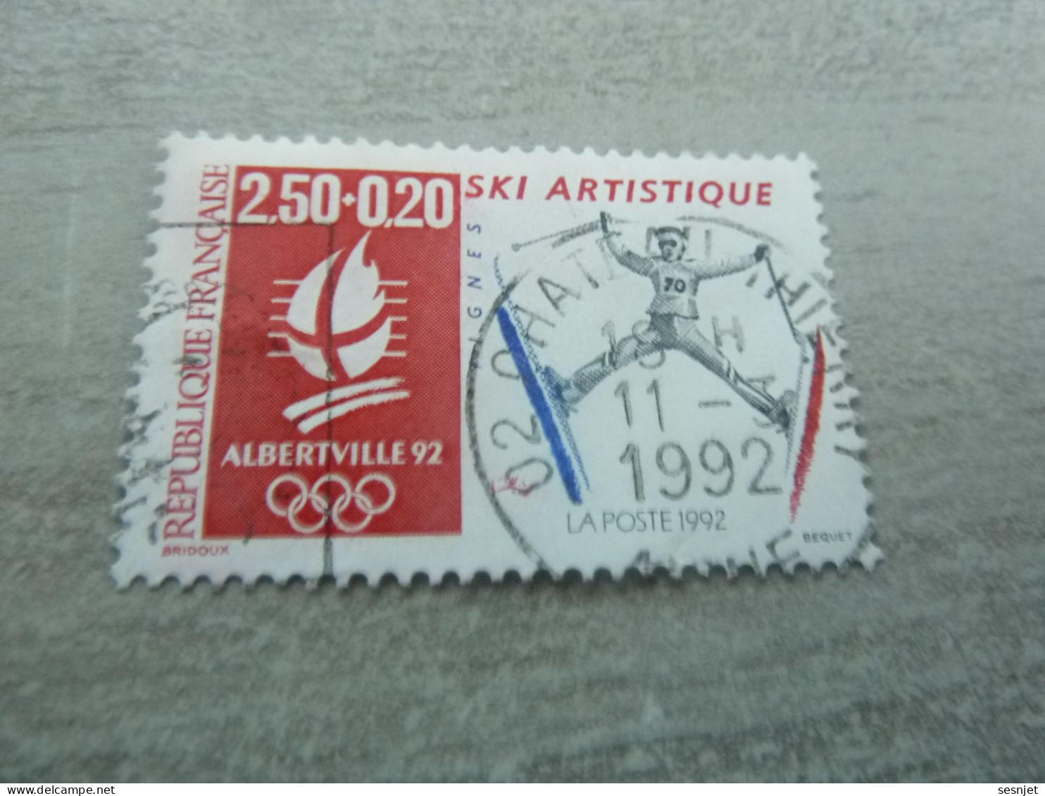 Tignes - J.O D'hiver Albertville - Ski Artistique - 2f.50+20c. - Yt 2709 - Rouge, Gris Et Bleu - Oblitéré - Année 1991 - - Hiver 1992: Albertville