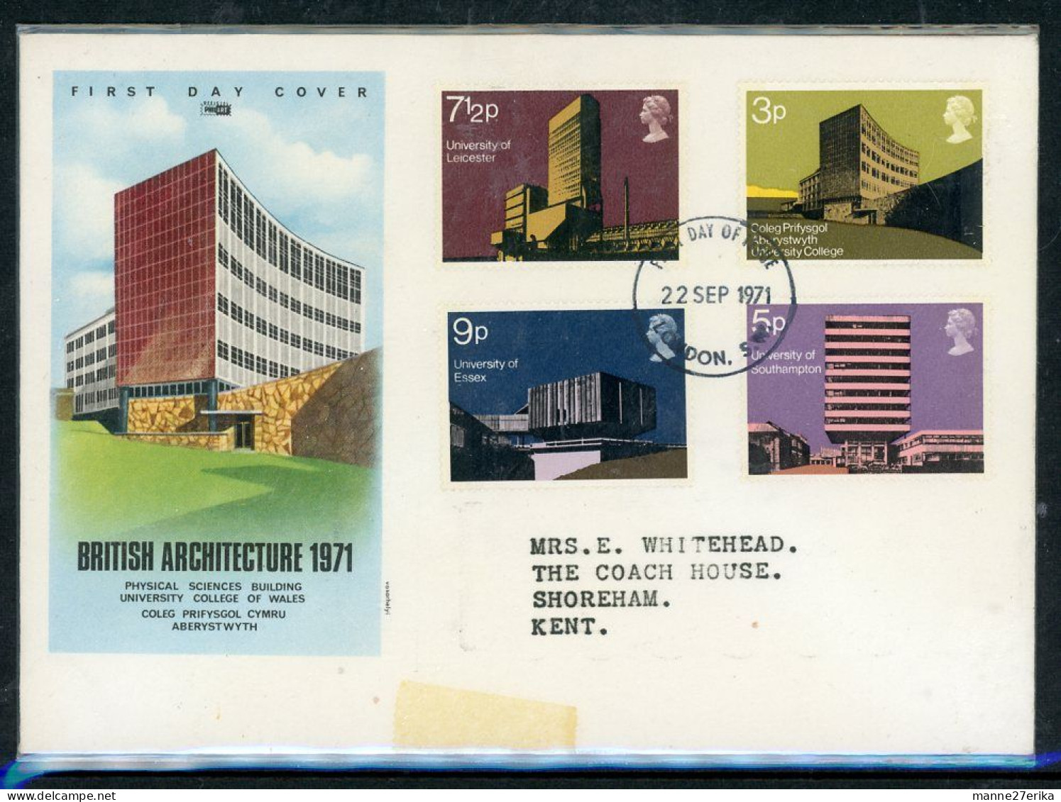 Great Britain FDC 1971 British Architecture - Lettres & Documents