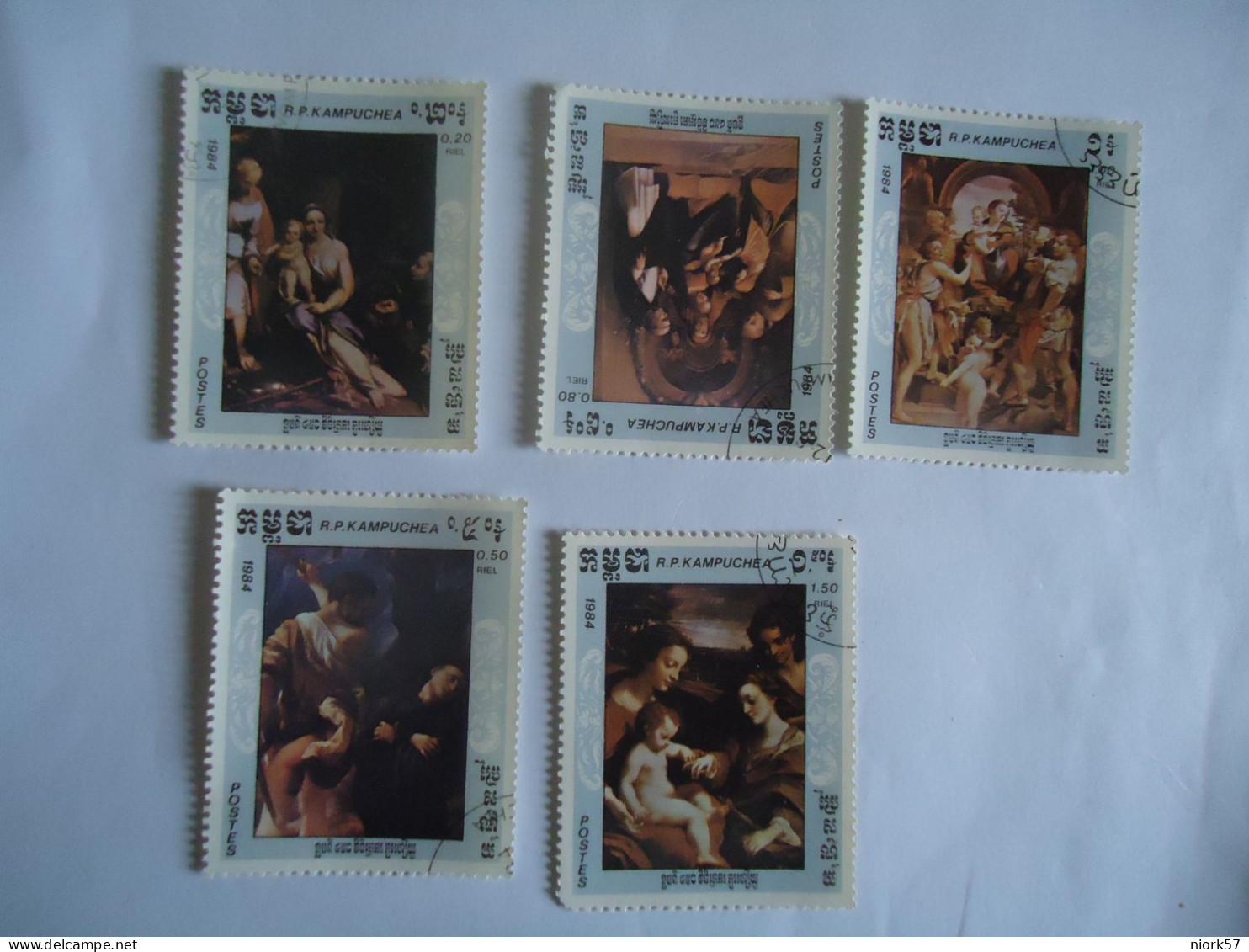 KAMPUCHEA  USED SET  5 STAMPS  PAINTINGS  1984 - Kampuchea